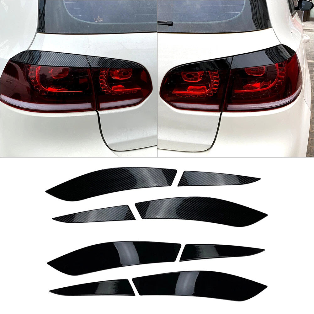 Rear Tail Light Lamp Eyelid Trim Cover Carbon Fiber For VW Golf 6 MK6 2008-2013