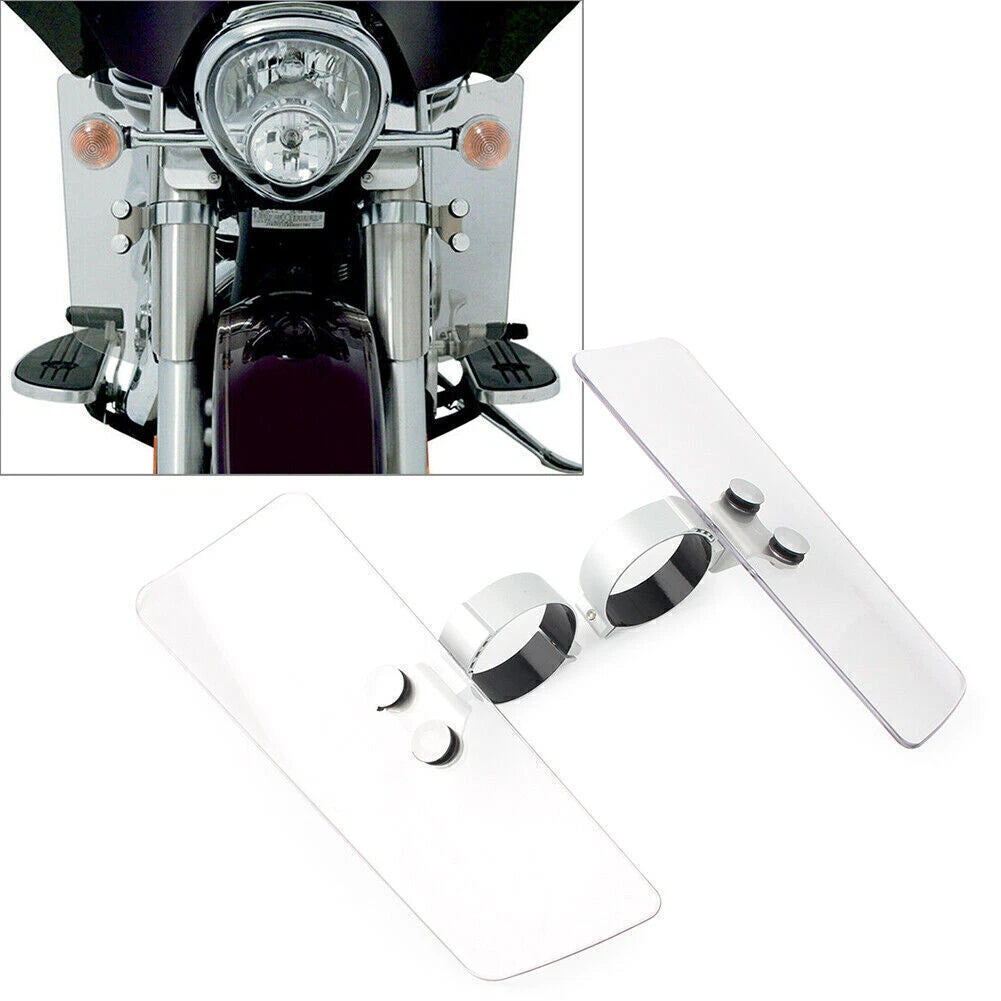 For Kawasaki Fit Suzuki For  Yamaha Shadow Memphis Shades Fork Deflectors Clear