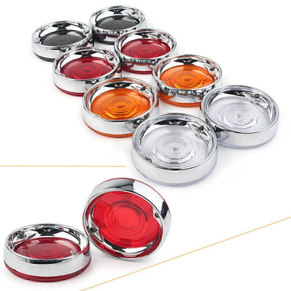 3-1/4" Turn Signal Bezels Red Lens Cover&Trim Rings For Harley Touring Road King