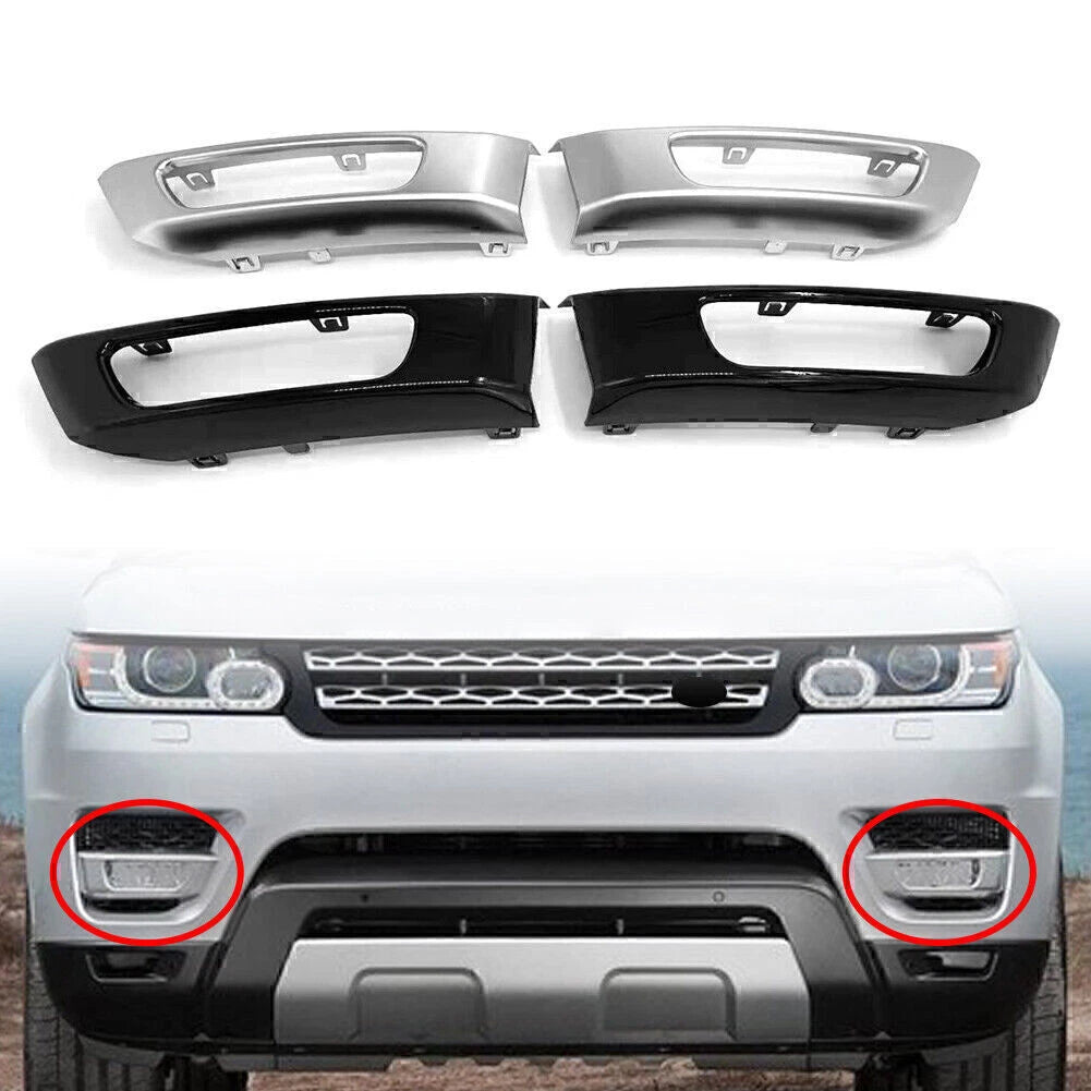 For Range Rover Sport 2014-2017 Front Bumper Fog Light Lamp Cover Silver 2PCS