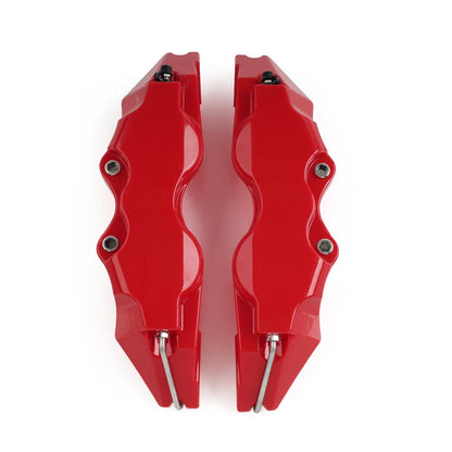 2x Universal Large Size 3D Style Car Auto Disc Brake Caliper Covers Set Kit Red