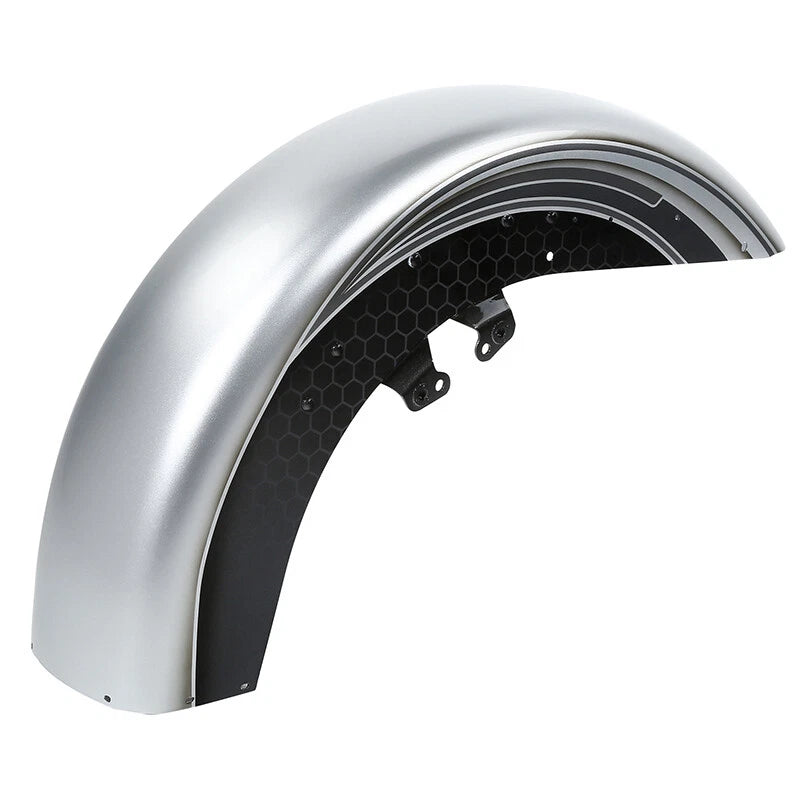 Front Fender For Harley Electra Tri Glide FLHT 14-25 Silver/Black Honeycomb Fade