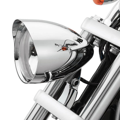 Motorcycle Chrome Aluminum Bullet Headlight Lamp Fit For Harley Bobber Chopper