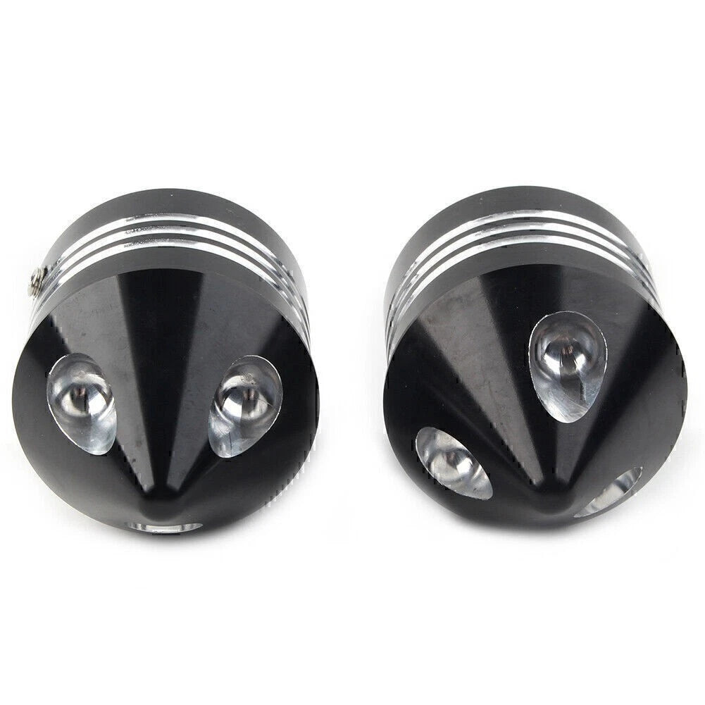 2Pcs Black Front Axle Cap Nut Cover For Harley Electra Glide Sportster FLHX