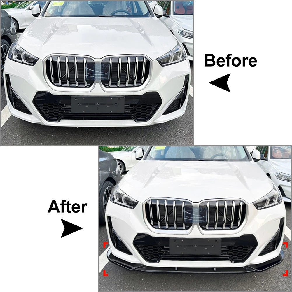 US Front Bumper Lip Spoiler Splitter Body Kit For BMW X1 U11 M Sport 2023-2024
