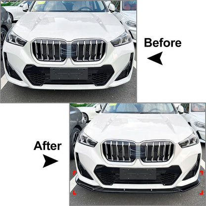 US Front Bumper Lip Spoiler Splitter Body Kit For BMW X1 U11 M Sport 2023-2024