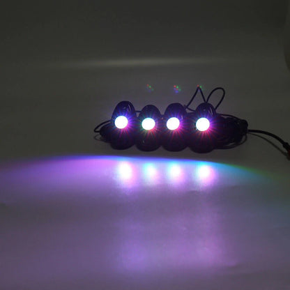 Pods RGB LED Rock Light Offroad Wireless Bluetooth Remote Controller Lamp 4PCS