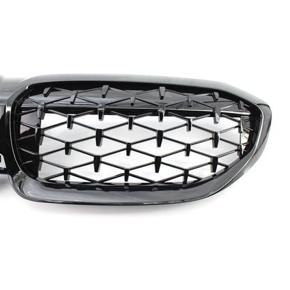 Grille Diamond Style Grill Kidney For BMW  3 Series G20 19-22 Glossy Black US