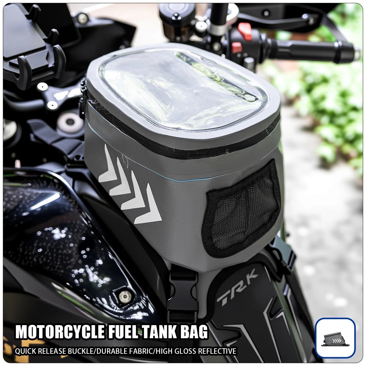 Waterproof Motorcycle Tank Bag Motorbike Luggage Phone Holder Fuel Saddlebags