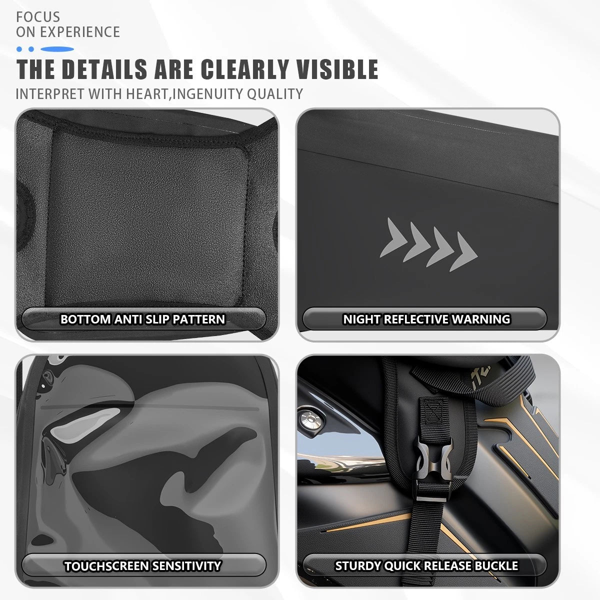 Waterproof Motorcycle Fuel Tank Bag Magnetic Motorbike Luggage Phone Storage Bag