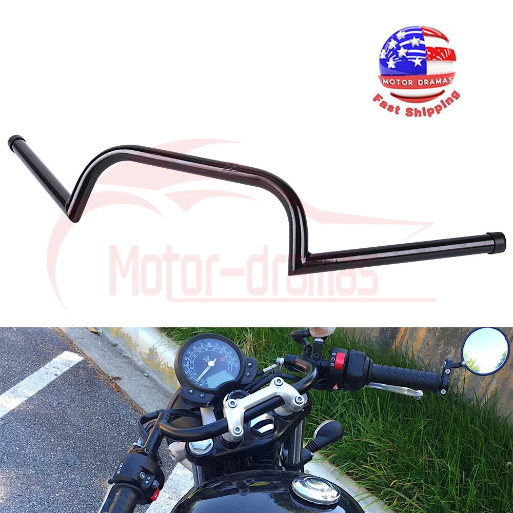 Black 7/8" 22mm Motorcycle Handlebars High-Rise Drag Bar For Honda Yamha Suzuki