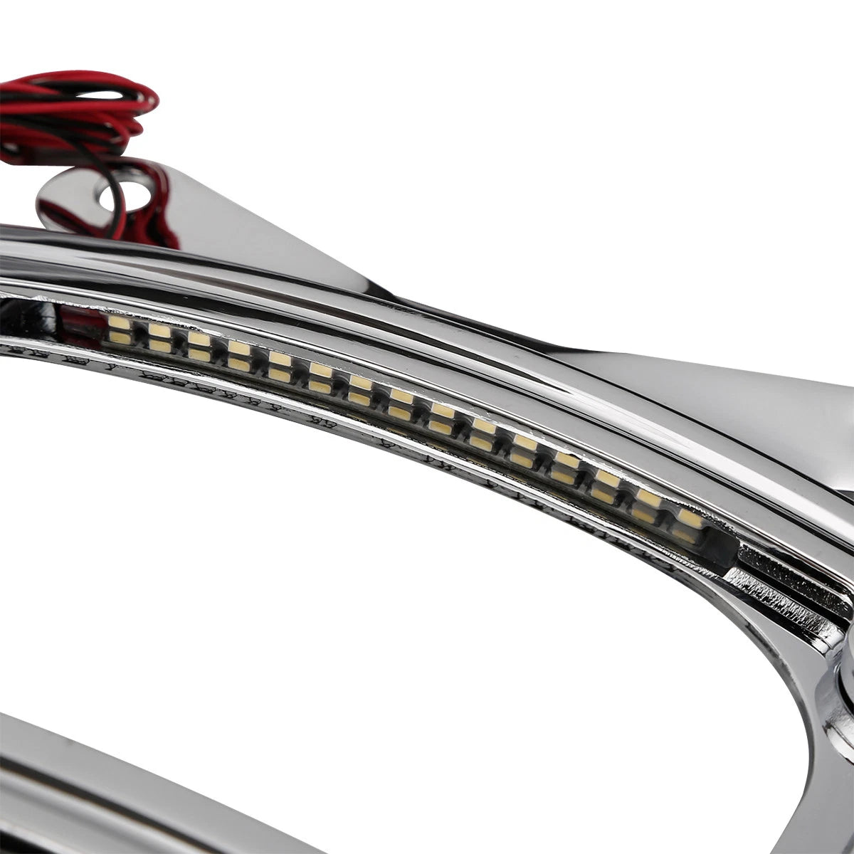 Curved Laydown License Plate Mount Frame Light Fit For Harley Street Road Glide