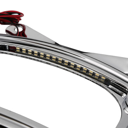 Curved Laydown License Plate Mount Frame Light Fit For Harley Street Road Glide