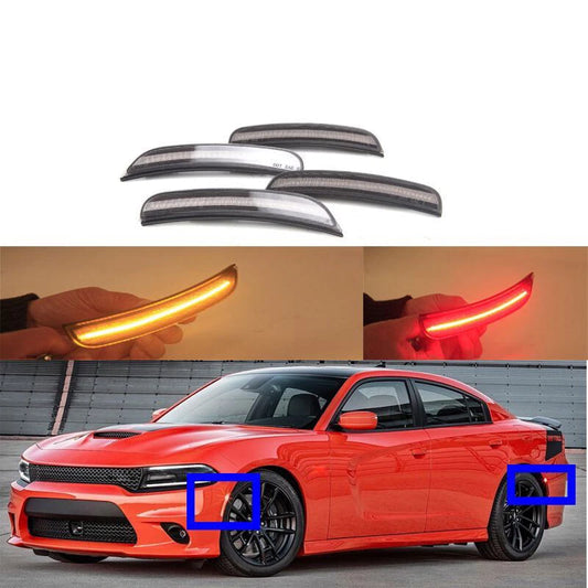 For 2015-2023 Dodge Charger Front Rear Bumper Side Marker LED Lights Lamps 4PCS