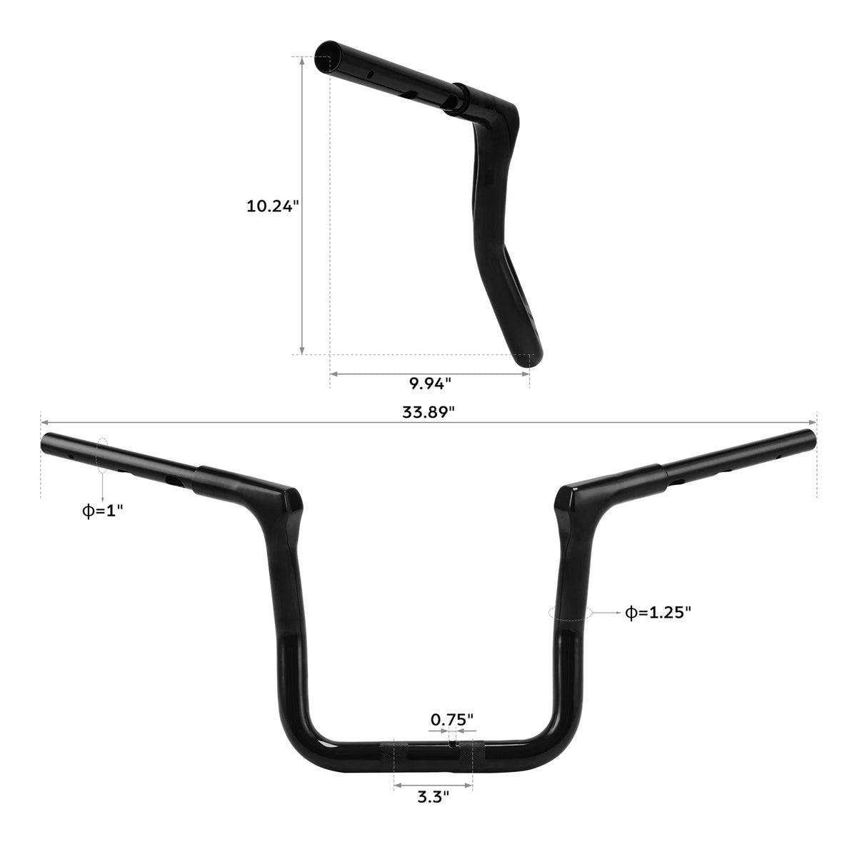 10'' Rise Ape Hanger Bar Handlebar For Harley CVO Road Glide 23-25 FLTRX 24-25