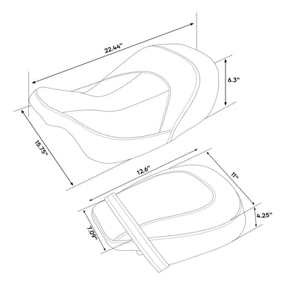 Driver Passenger Seat Low-Profile Fit For Harley Street Road Glide King 09-23 22