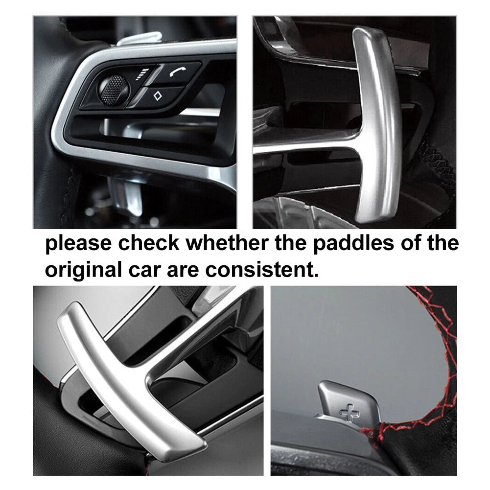 2 Pcs Steering Wheel Shift Paddle Shifter Extension For Porsche Panamera Macan