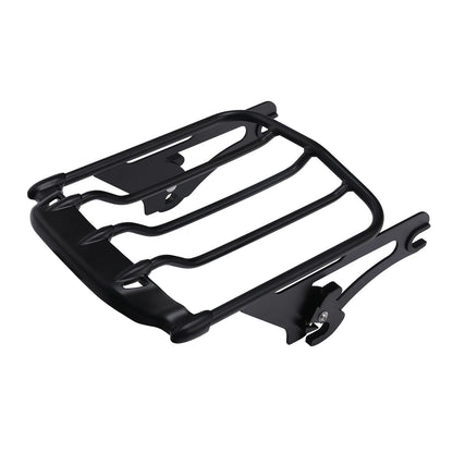 Black 2-Up Luggage Rack Fit For Harley Touring Electra Street Road Glide 2009-25