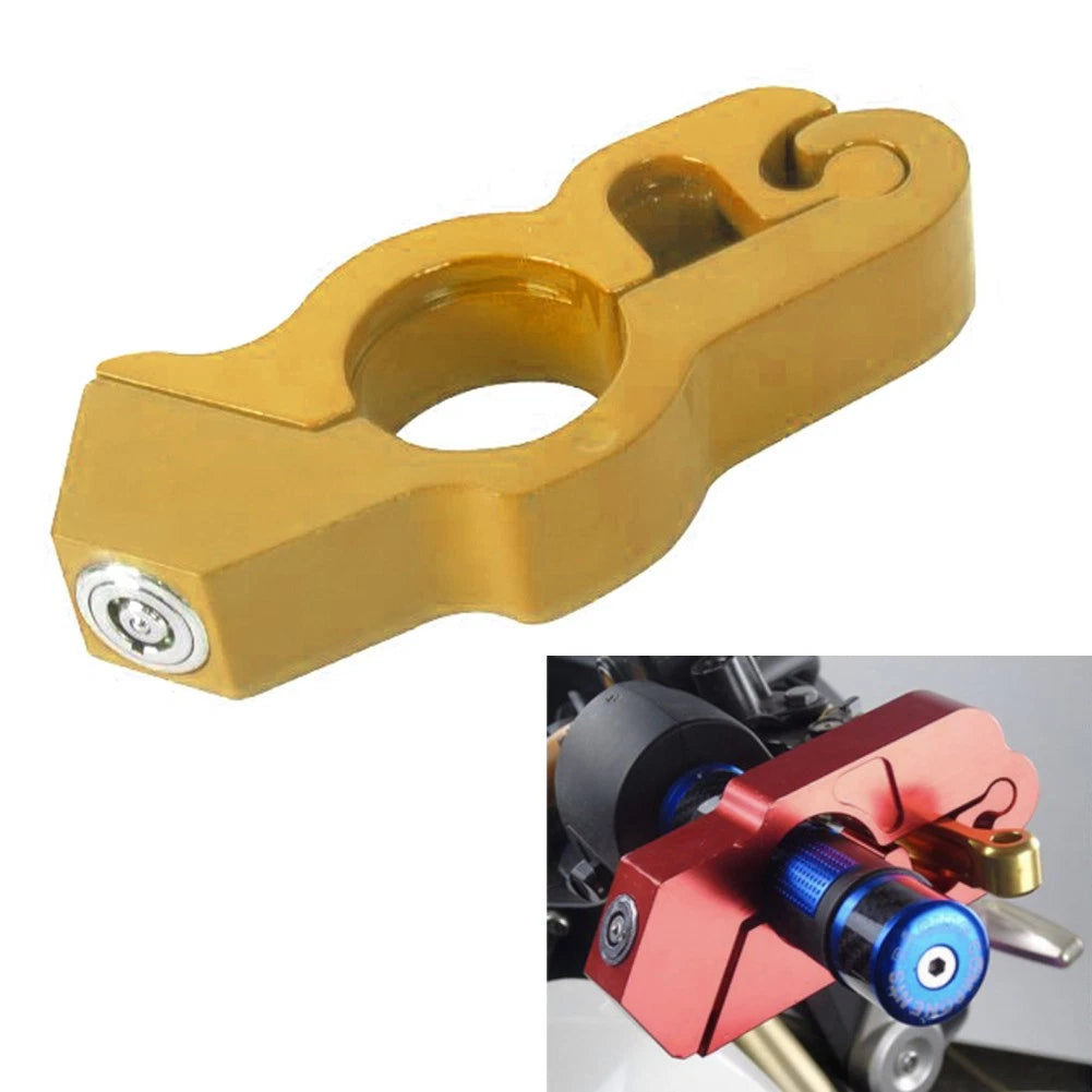 Motor Handlebar Lock Anti-Theft Grip Throttle Security Bike Scooter ATV Gold