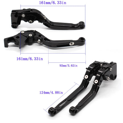 For Yamaha RAPTOR 250 2008-2013 Fold Extend Brake Clutch Levers Grip Handle Blue
