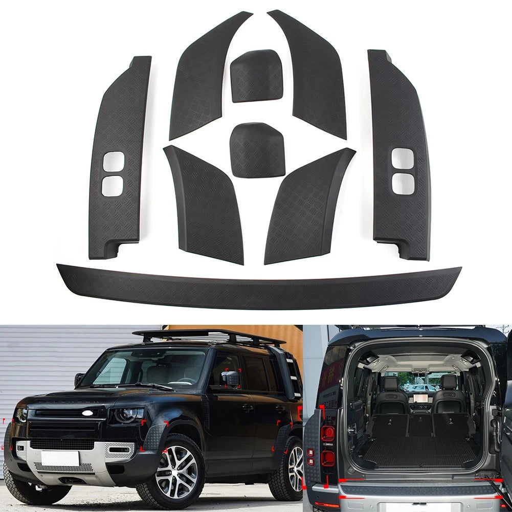 9Pcs Matte Black Side Moulding Body Kits For Land Rover Defender 90 110 20-23 US