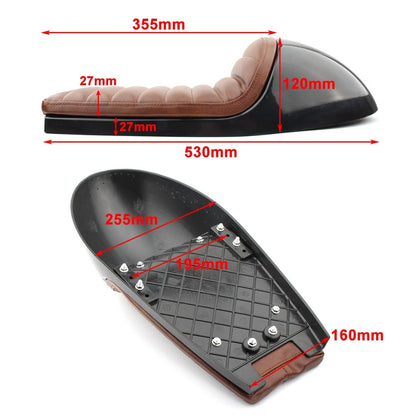 Universal Cafe Racer Retro Seat Pan Base Vintage Cushion FOR Scrambler Black