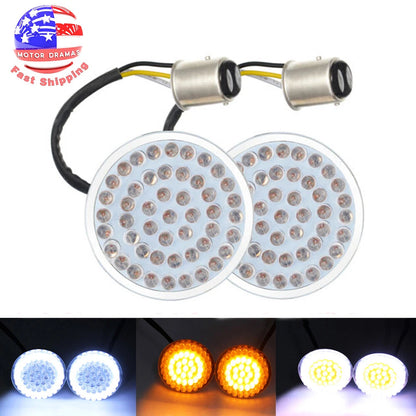 LED White Ambe Bullet Brake Running Turn Signal Tail Light For Harley Motorcycle