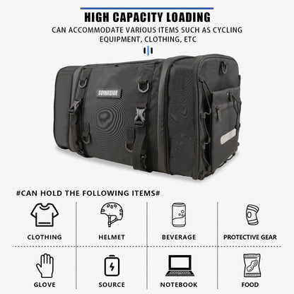Waterproof 35L-50L Motorcycle Tail Bag Moto Rear Seat Travel Luggage Helmet Bag