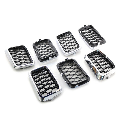 Front Grille Honeycomb Mesh Insert Cover Chrome For Jeep Grand Cherokee 17-21 US