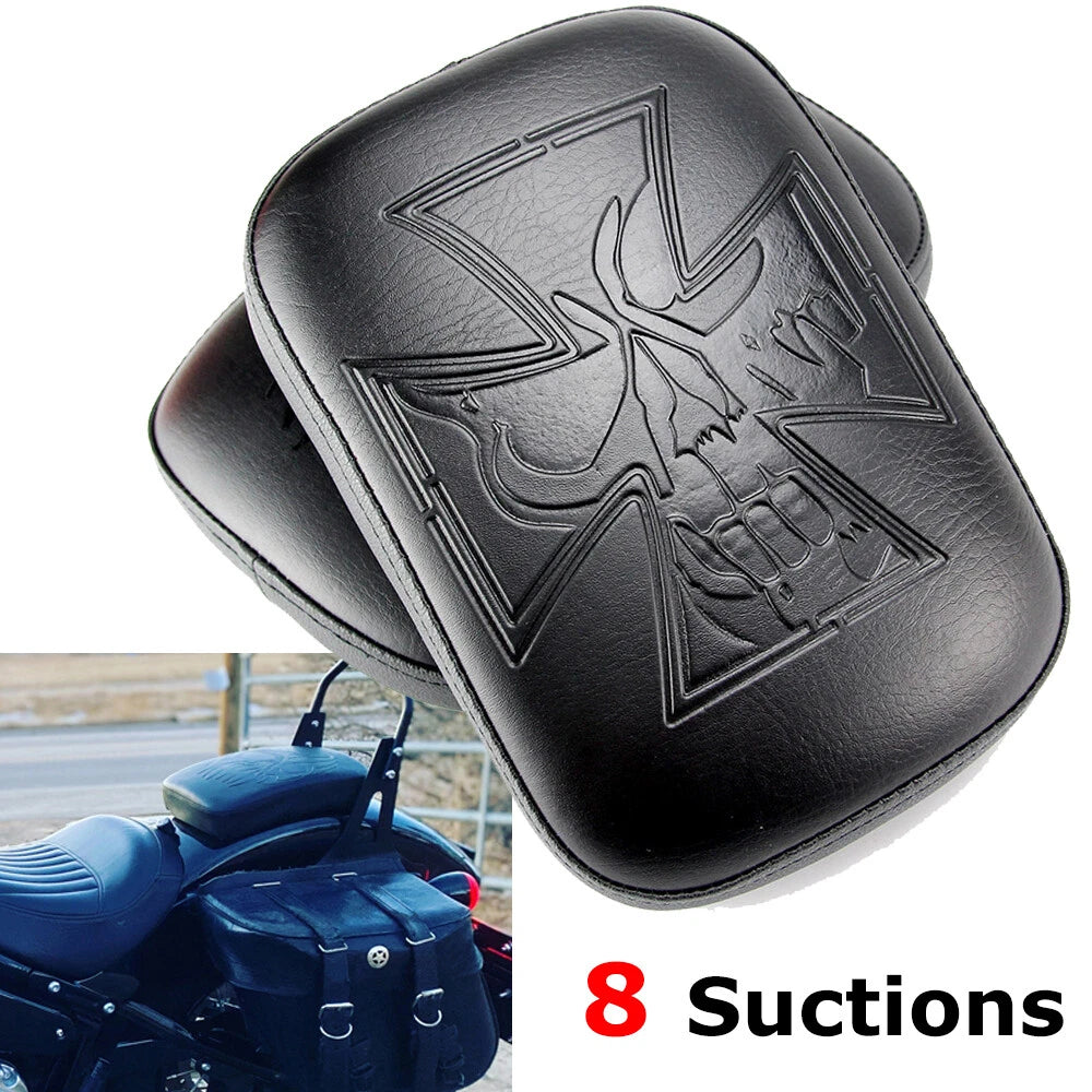 Skull Rear Pillion Back Seat 8 Suction Cups For Harley Chopper Sportster Softail