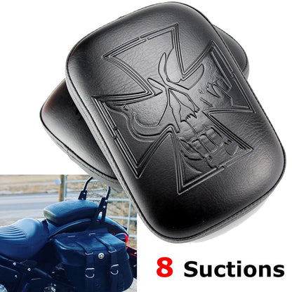 Skull Rear Pillion Back Seat 8 Suction Cups For Harley Chopper Sportster Softail