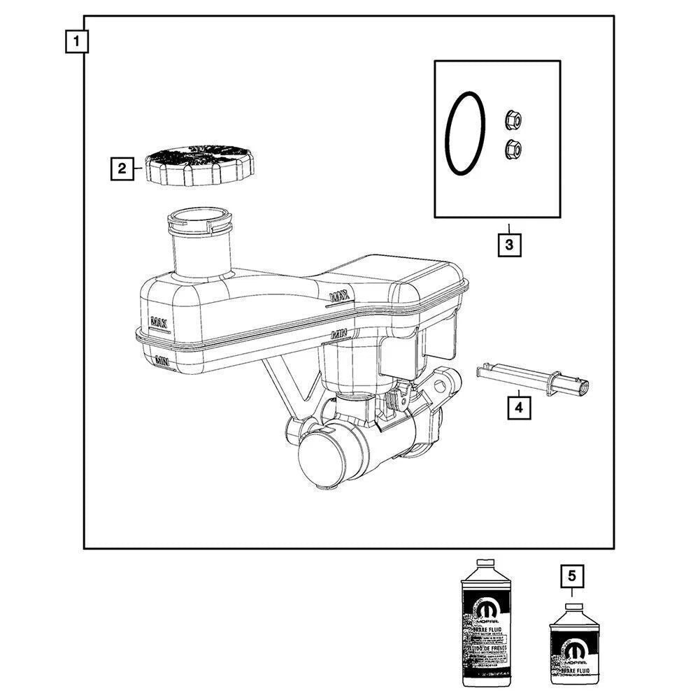 For Jeep Wrangler Compass Cherokee Pacifica 200 Master Cylinder Reservoir Cap US