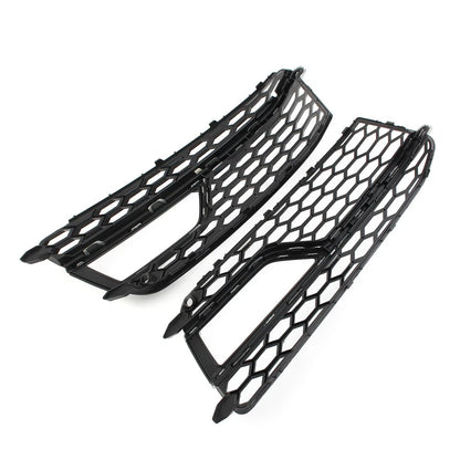 1 Pair Front Bumper Mesh Fog Light Grille Cover For Audi A5 S5 2013-2017