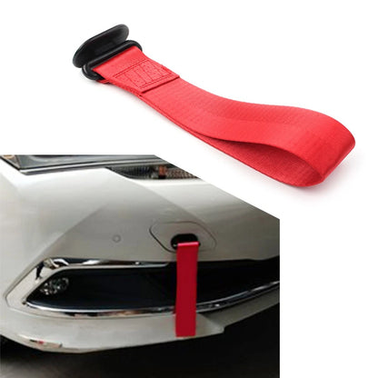 Car Tow Towing Strap Belt Rope Rally Hook Universal Rear/Front Bumper Red