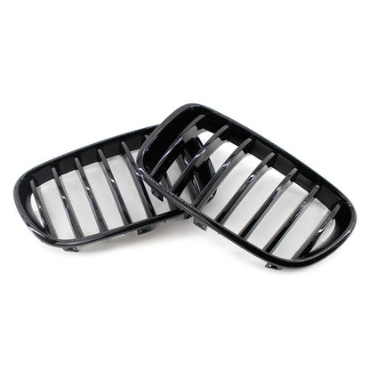 2x Front Radiator Kidney Grille For BMW X3 F25 2009-2017 51117237422 Gloss Black