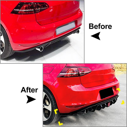 Glossy Black Rear Bumper Protector Spoiler Lip For VW Golf 7 Standard GTD 14-17