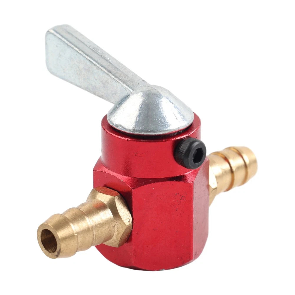 Motorcycle Inline Petrol On-Off Fuel Tap Gas Petrol Valve Petcock 8mm Red