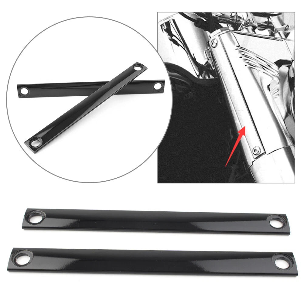 Motorcycle Fork Panel Accent Strips for Harley Davidson FLST 1996-UP Black