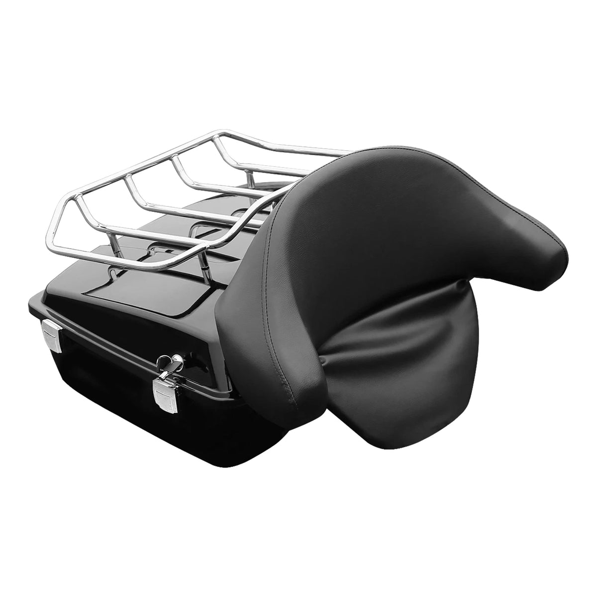 Chopped Pack Trunk Black Mount Rack Fit For Harley Electra Glide 97-08