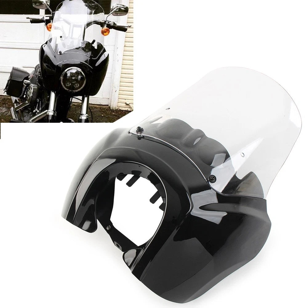 Headlight Fairing Cover W/ 15'' Clear Windshield For Harley Dyna FXDXT T-Sport