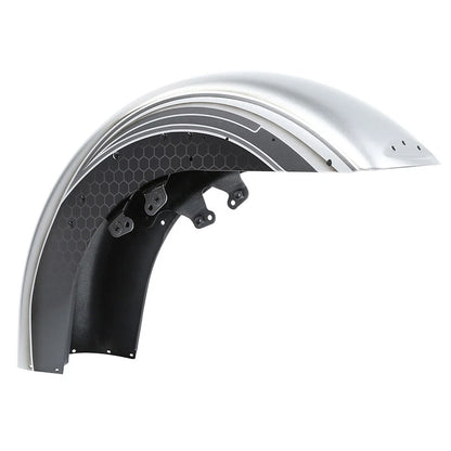 Front Fender For Harley Electra Tri Glide FLHT 14-25 Silver/Black Honeycomb Fade
