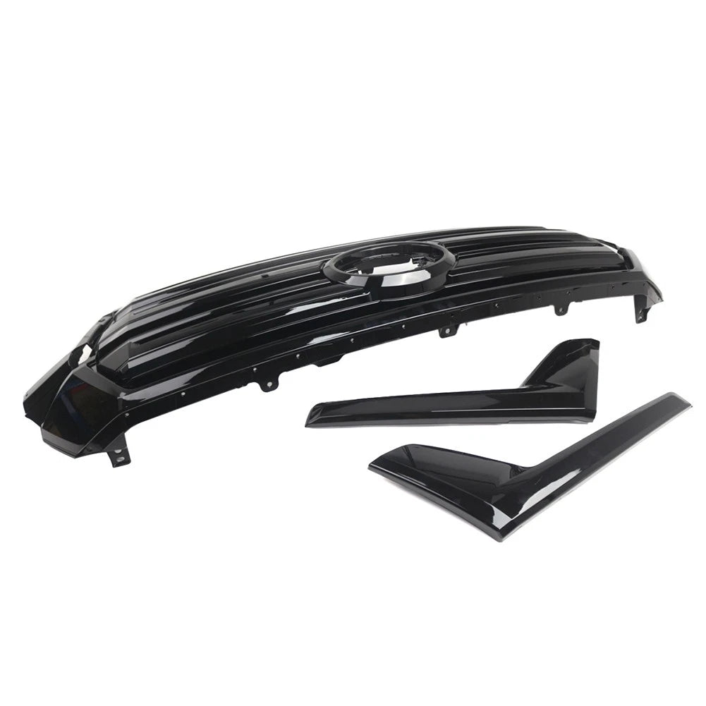 Front Bumper Hood Grille Glossy Black Kit For Toyota Land Cruiser LC200 2016-18
