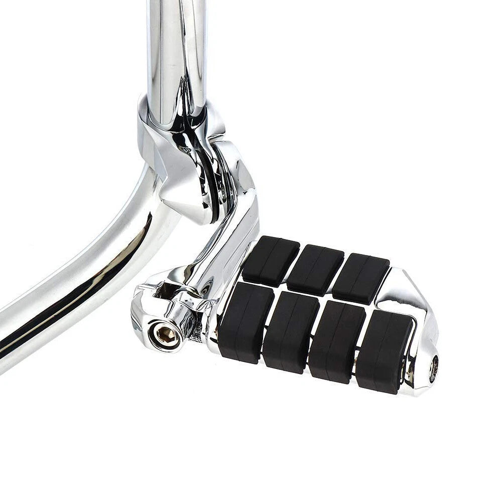 Chrome Wing Male Mount Footpegs Footrest For Harley Softail Dyna Glide Sportster