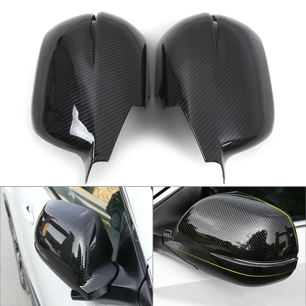 Carbon Fiber style Rearview Side Mirror Cover Caps Trim For Honda CR-V 2017-2019
