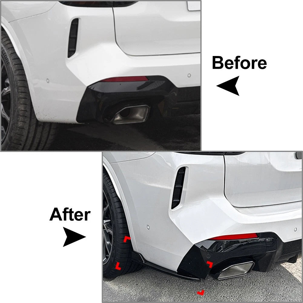 2x Rear Bumper Corner Protector Spoiler Cover For BMW X3 G01 LCI M Sport 22-23