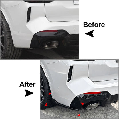 2x Rear Bumper Corner Protector Spoiler Cover For BMW X3 G01 LCI M Sport 22-23