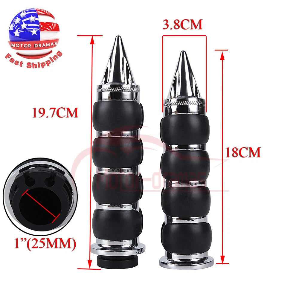 1" Chrome Motorcycle Handlebar Hand Grips Fit for Harley Chopper Bobber Cruiser