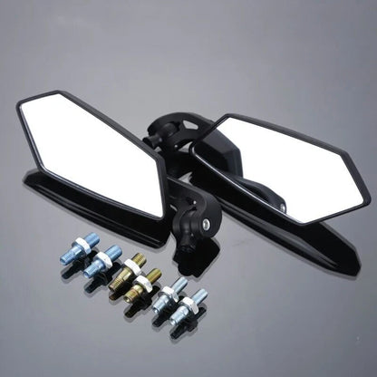 Pair Motorcycle Rearview Side Mirrors for Moped ATV Scooter Honda Suzuki Yamaha