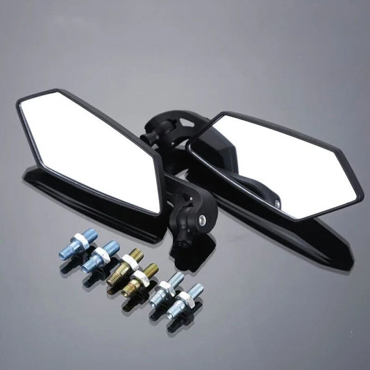 Pair Motorcycle Rearview Side Mirrors for Moped ATV Scooter Honda Suzuki Yamaha