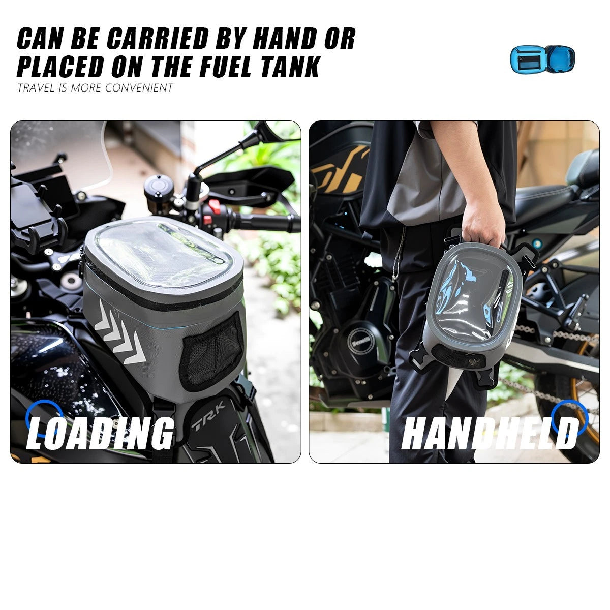 Waterproof Motorcycle Tank Bag Motorbike Luggage Phone Holder Fuel Saddlebags